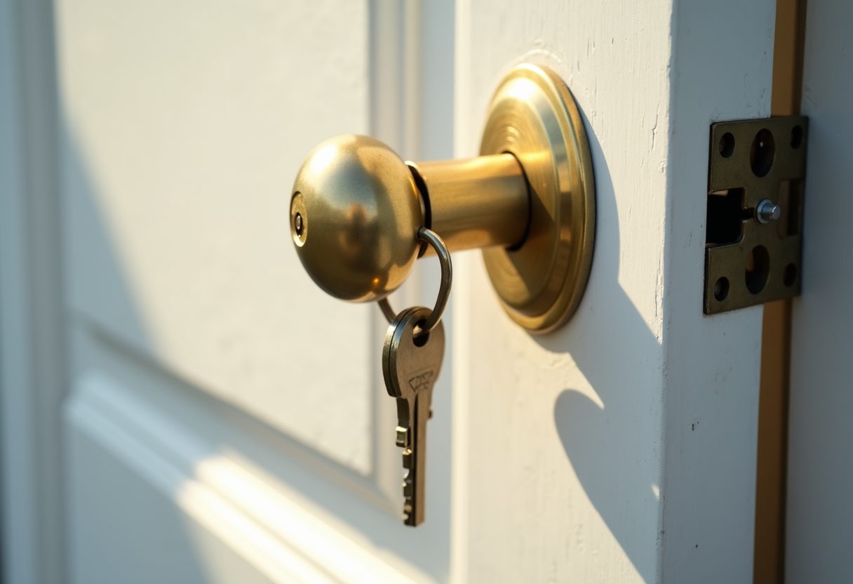 Brass key turning in a brand-new deadlock